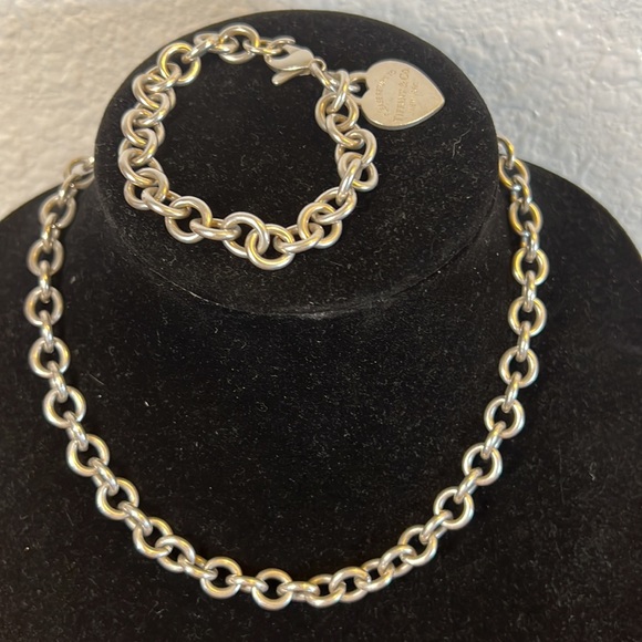 Tiffany Sterling Silver Necklace & Bracelet Set - Picture 2 of 8